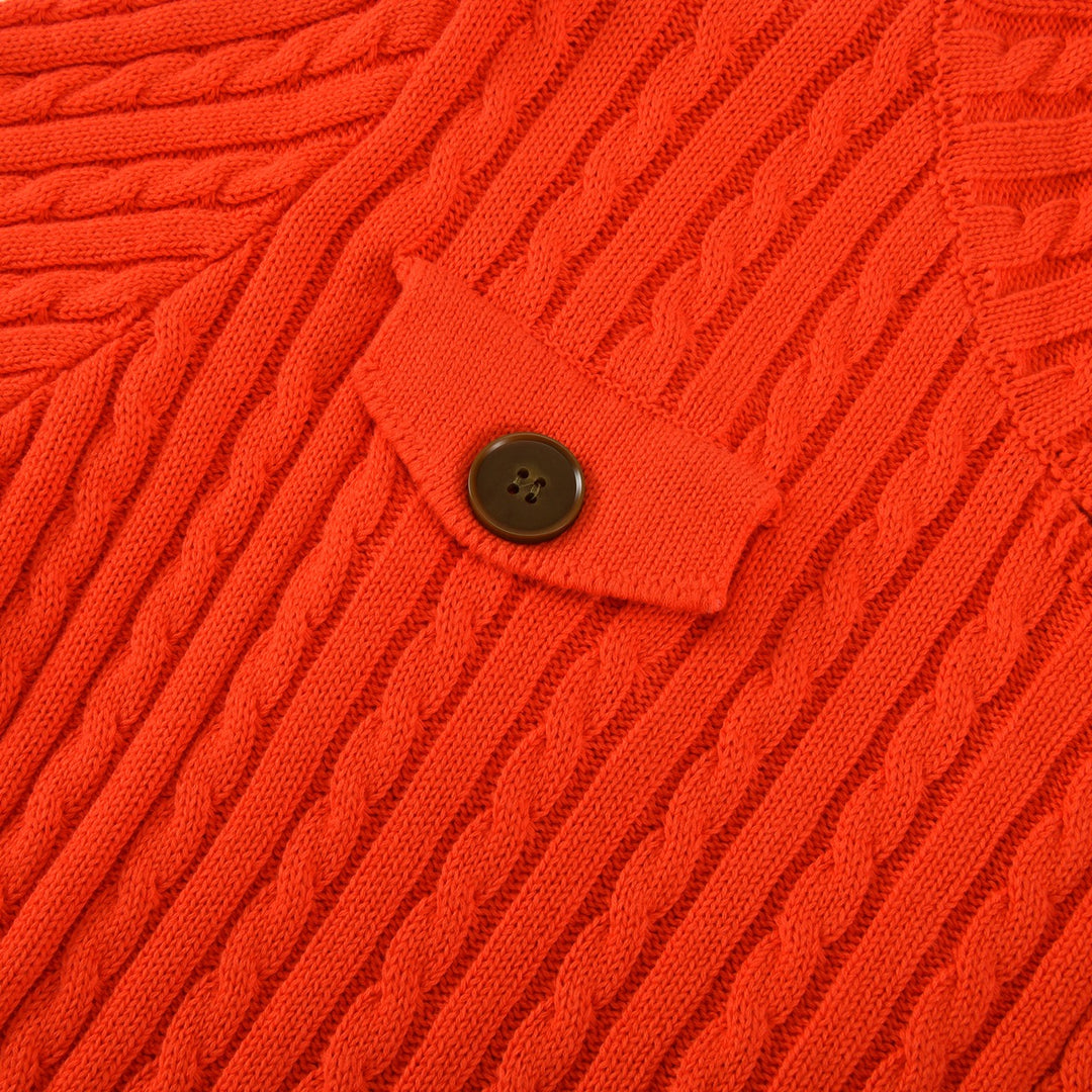 Dames Britse Oranje Vintage Art Jacquard Gebreid Vest