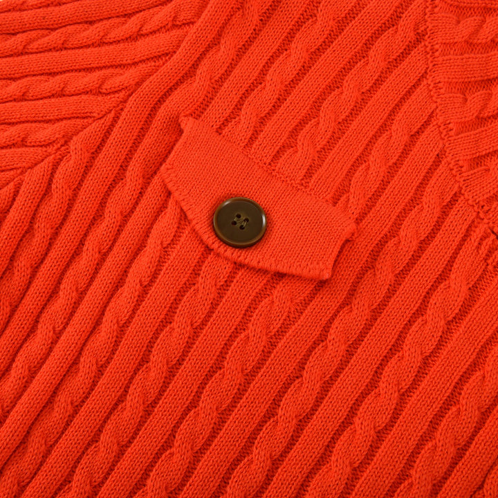Dames Britse Oranje Vintage Art Jacquard Gebreid Vest
