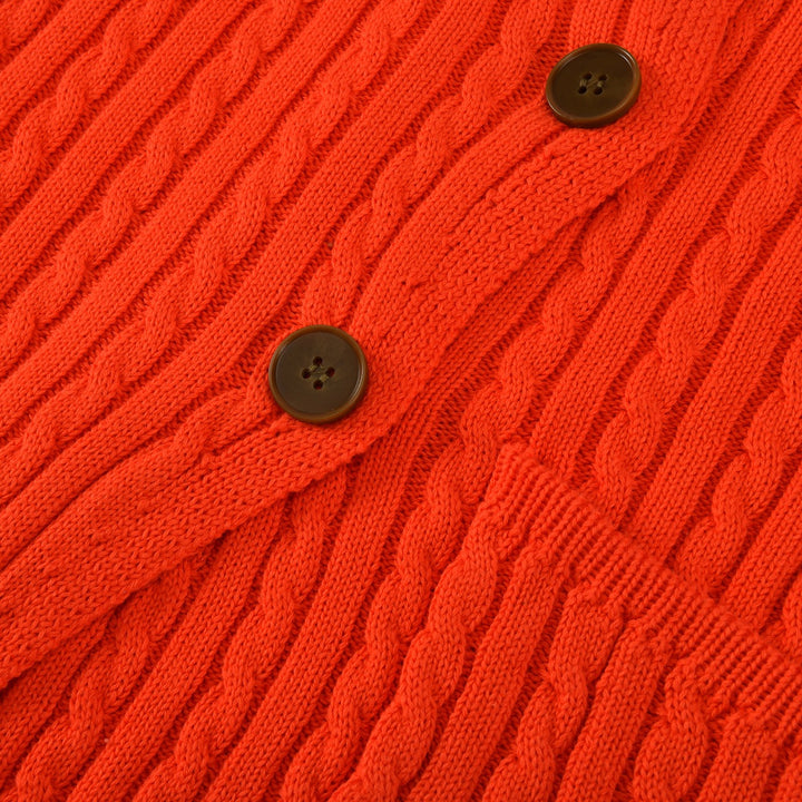Dames Britse Oranje Vintage Art Jacquard Gebreid Vest