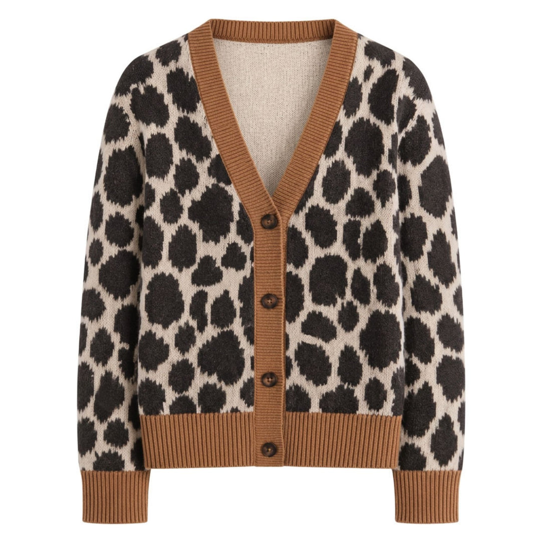 Jersey negro retro minimalista artístico con botones para mujer