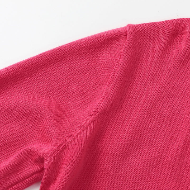 Cardigan en maille brodé éléphant rose rétro années 70 pour femme
