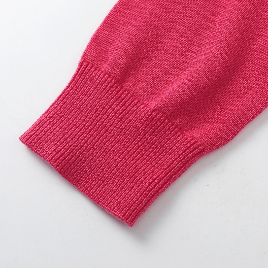 Cardigan en maille brodé éléphant rose rétro années 70 pour femme