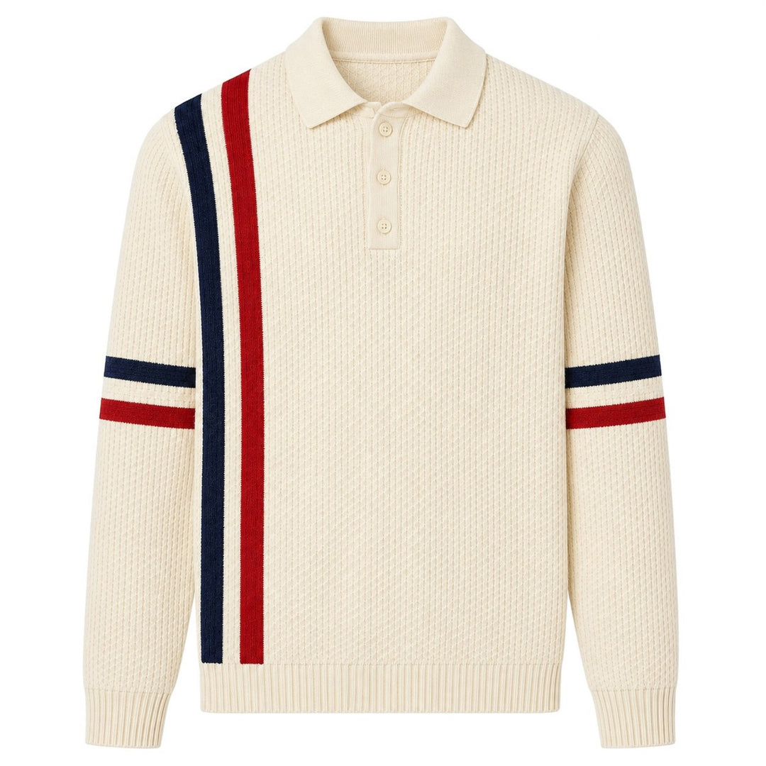 Grönt hjärta broderad klassisk stickad polo för män (kopia)