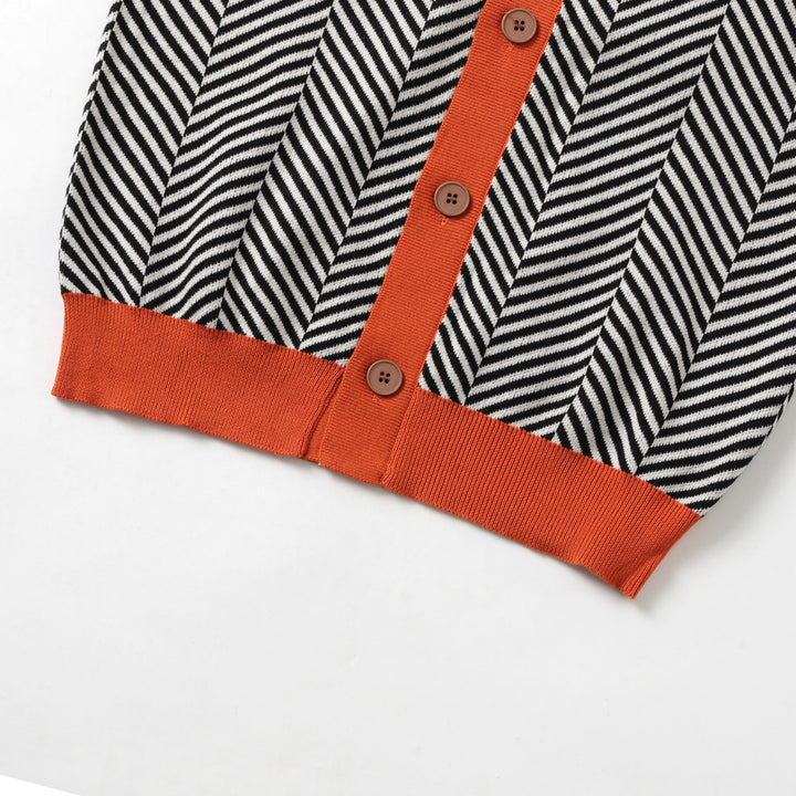 Heren 70s retro klassieke geruite streetwear Jacquard gebreid vest