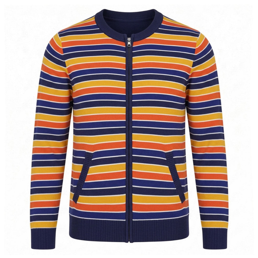 Herre Vintage Brun Klassisk Ternet Jacquard Strikket Cardigan