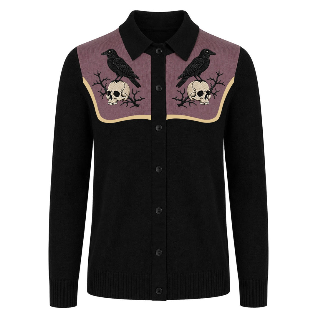 Herre Vintage Brun Klassisk Ternet Jacquard Strikket Cardigan