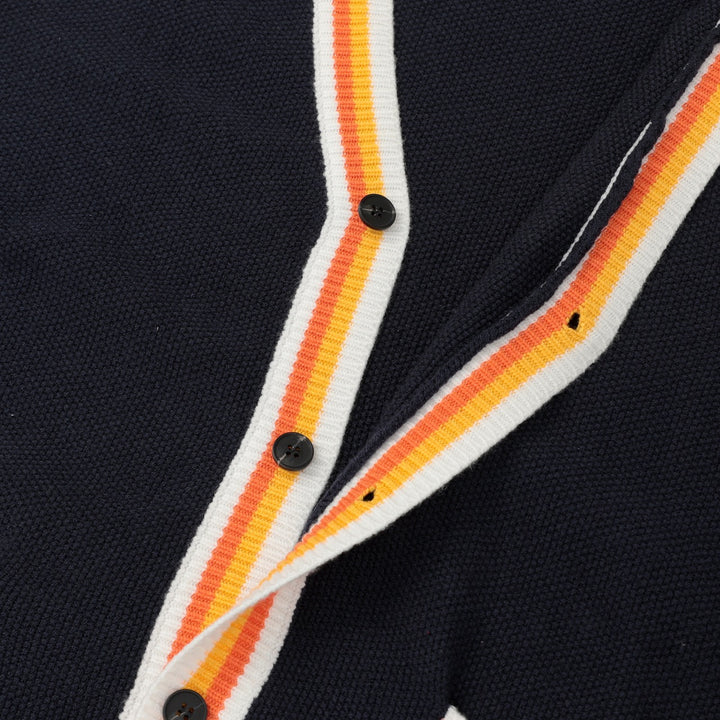 Herr 70-tals Amerikansk Retro Preppy Stil Jacquardstickad Kofta