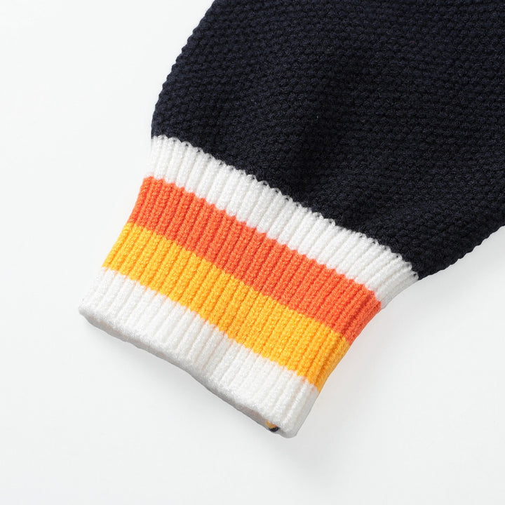 Herr 70-tals Amerikansk Retro Preppy Stil Jacquardstickad Kofta