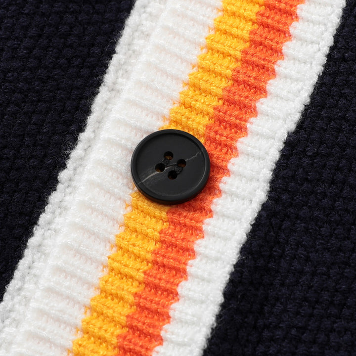 Herr 70-tals Amerikansk Retro Preppy Stil Jacquardstickad Kofta