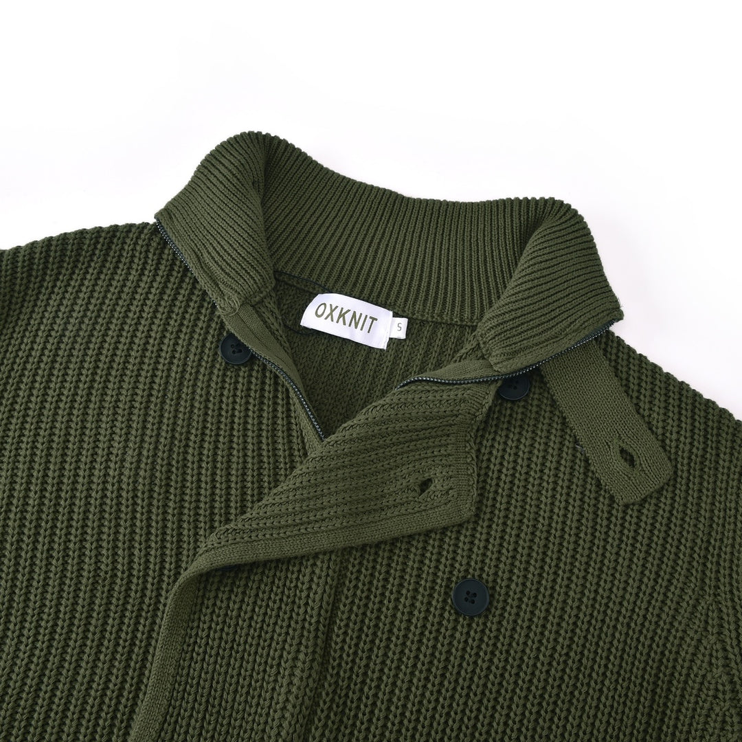 Cardigan en maille jacquard minimaliste pour homme, style britannique