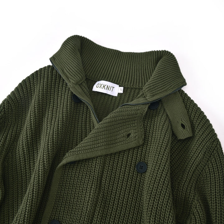 Cardigan en maille jacquard minimaliste pour homme, style britannique