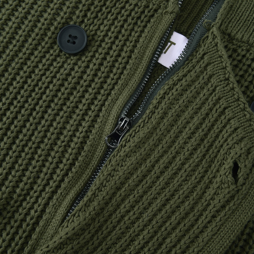 Cardigan en maille jacquard minimaliste pour homme, style britannique