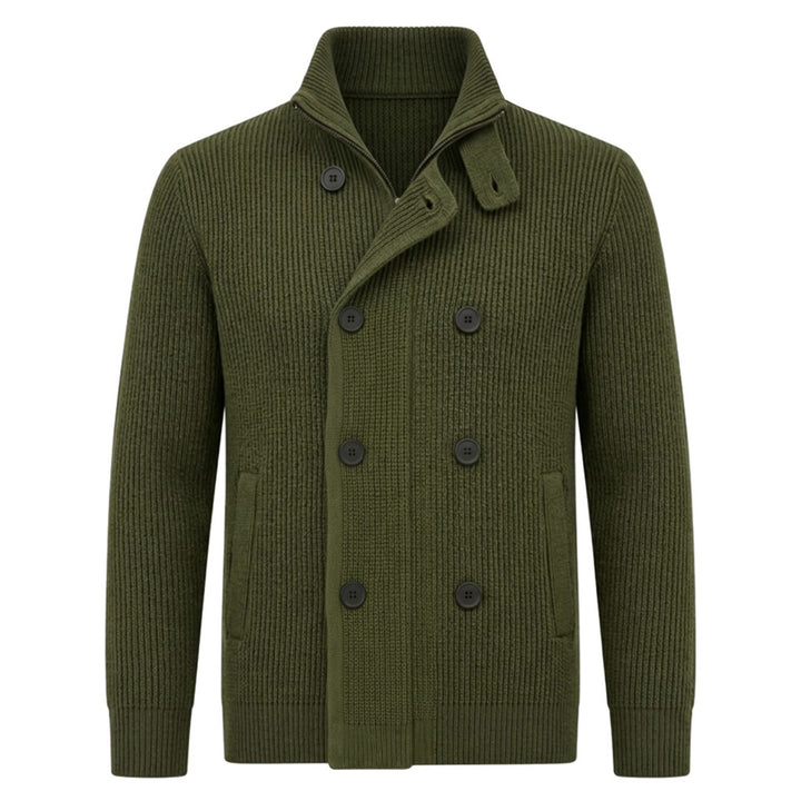 Men's Minimalist British-Style Jacquard Knit Cardigan