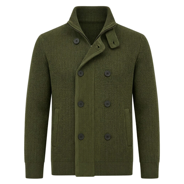 Cardigan en maille jacquard minimaliste pour homme, style britannique