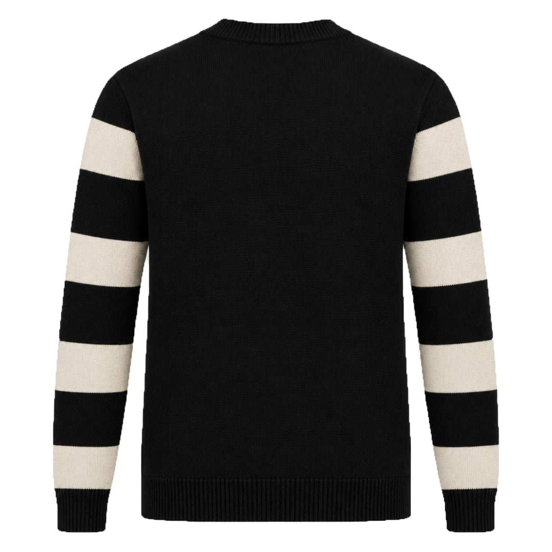 Men's Vintage Skull & Stripe Rock-Style Jacquard Knitwear