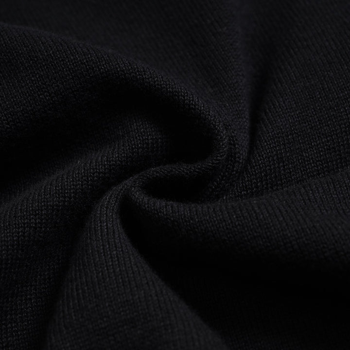 Dame Sort Retro Kunstnerisk Kat Jacquard Striktrøje
