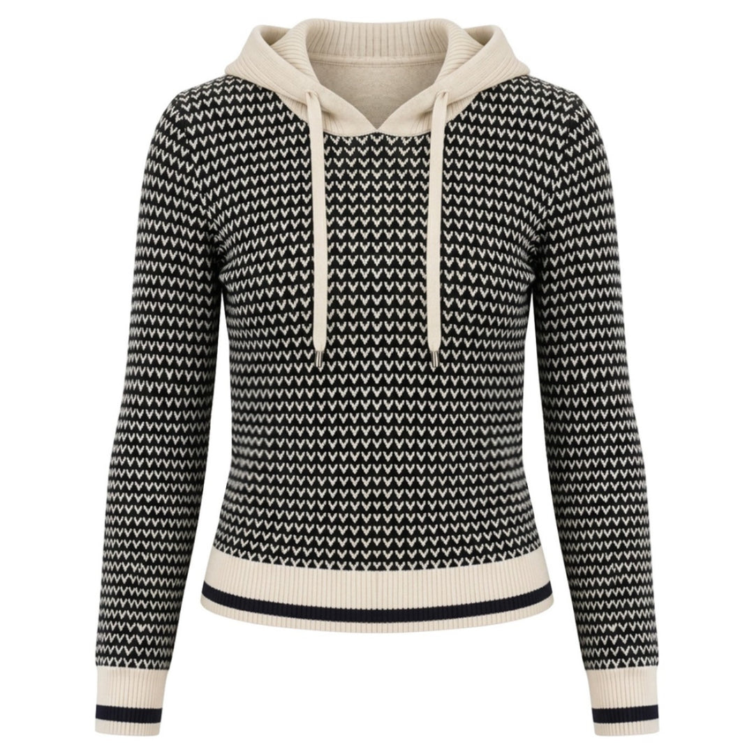 Damen Vintage Dunkelblaue Fuchs Kunst Jacquard Strickware