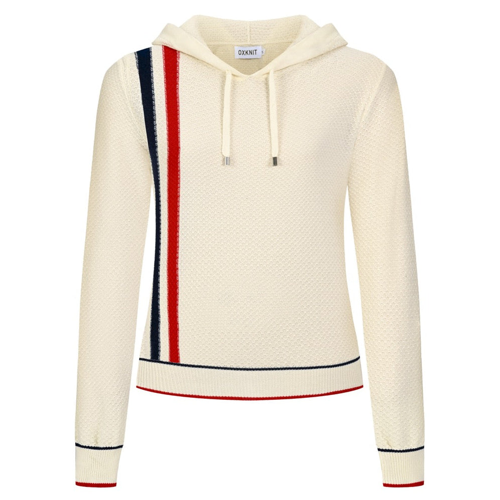 Maglia da donna in jacquard a righe classiche d'ispirazione retrò racing