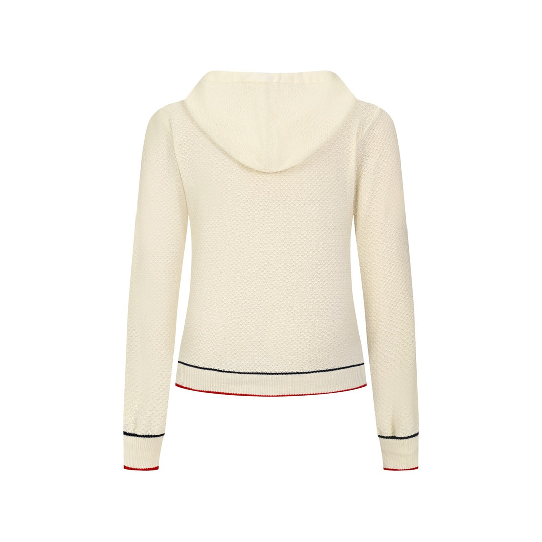 Maglia da donna in jacquard a righe classiche d'ispirazione retrò racing