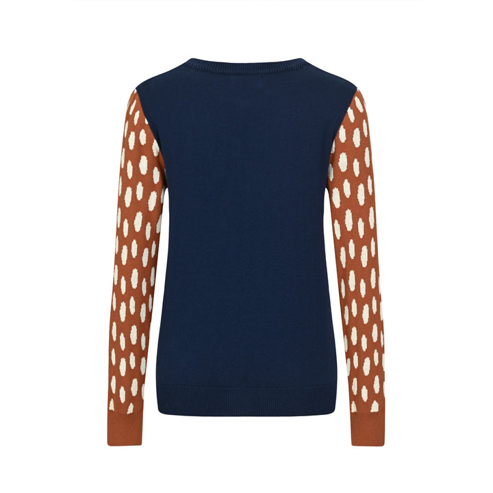 Malha Jacquard Vintage Feminina com Motivo de Dois Veados