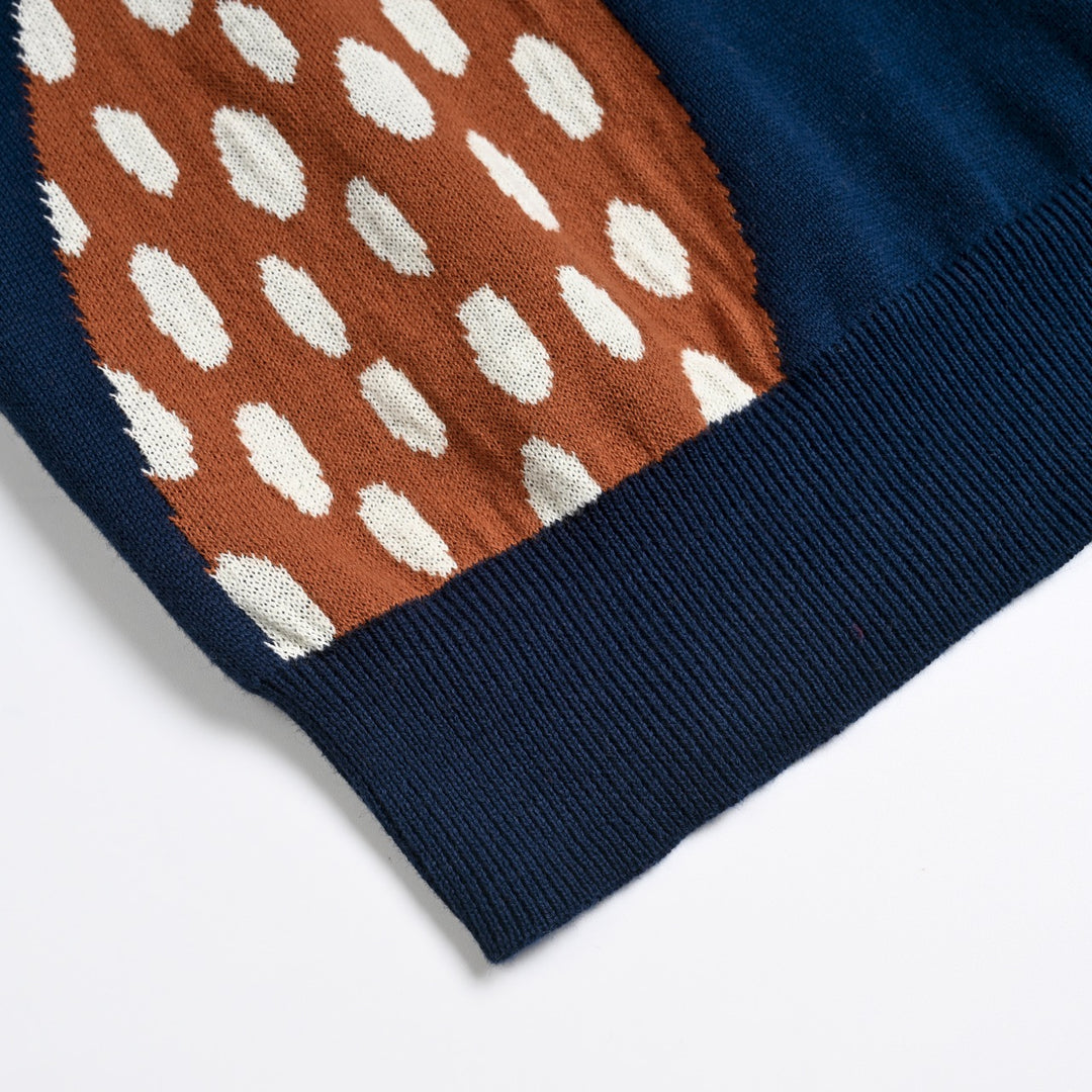 Malha Jacquard Vintage Feminina com Motivo de Dois Veados