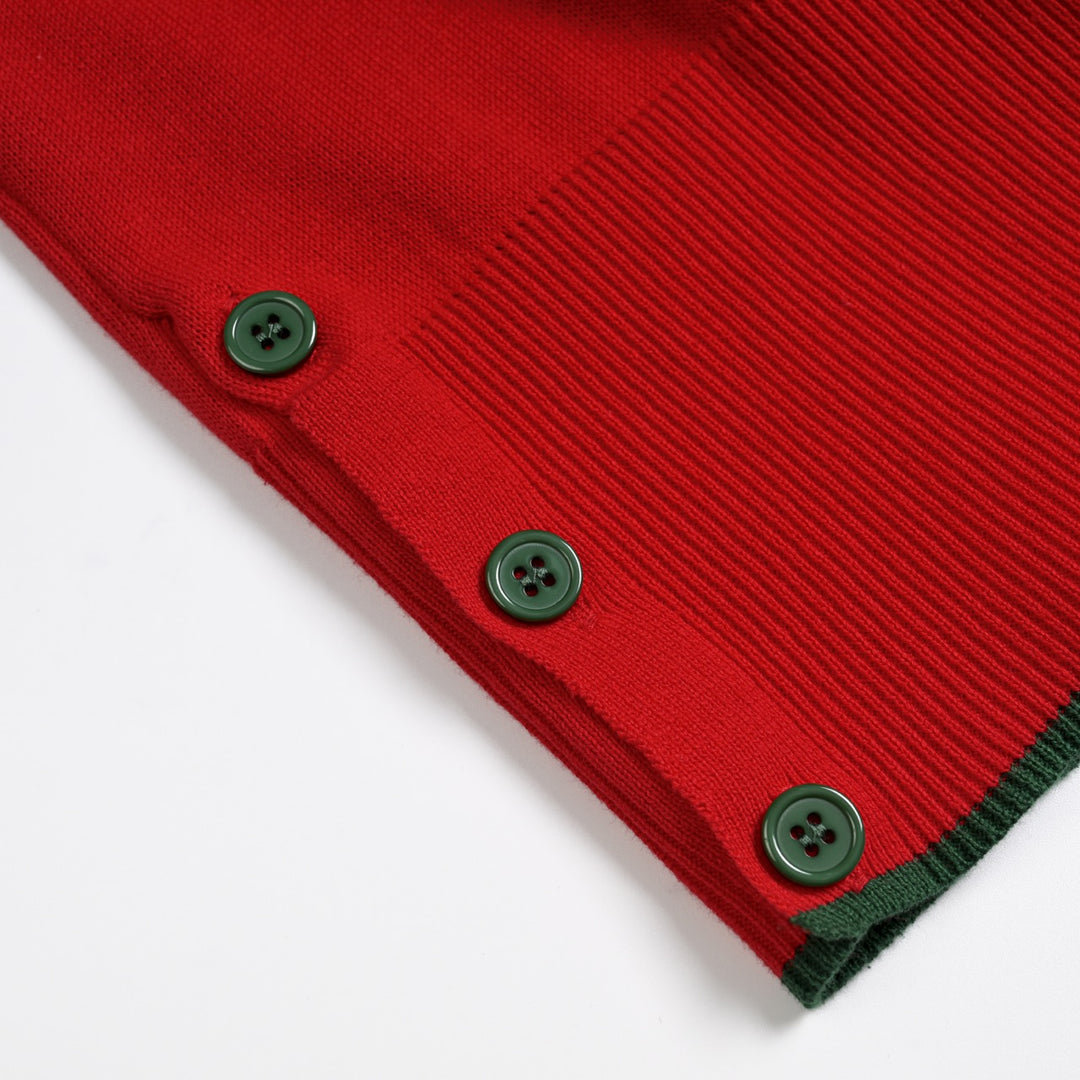 Women's Red Christmas Mug Jacquard Knit Sweater
