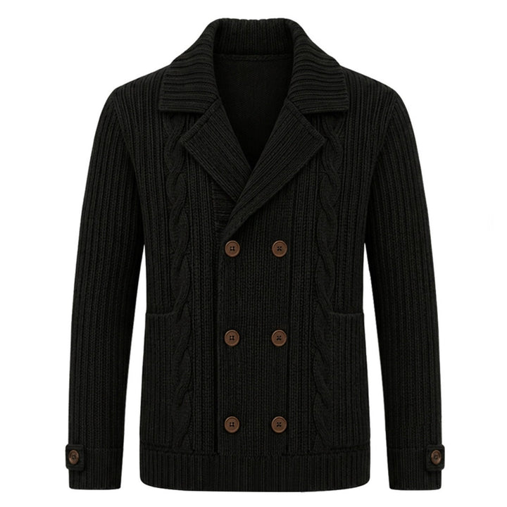 Cárdigan clásico de punto jacquard para hombre, inspirado en el estilo británico de los años 70