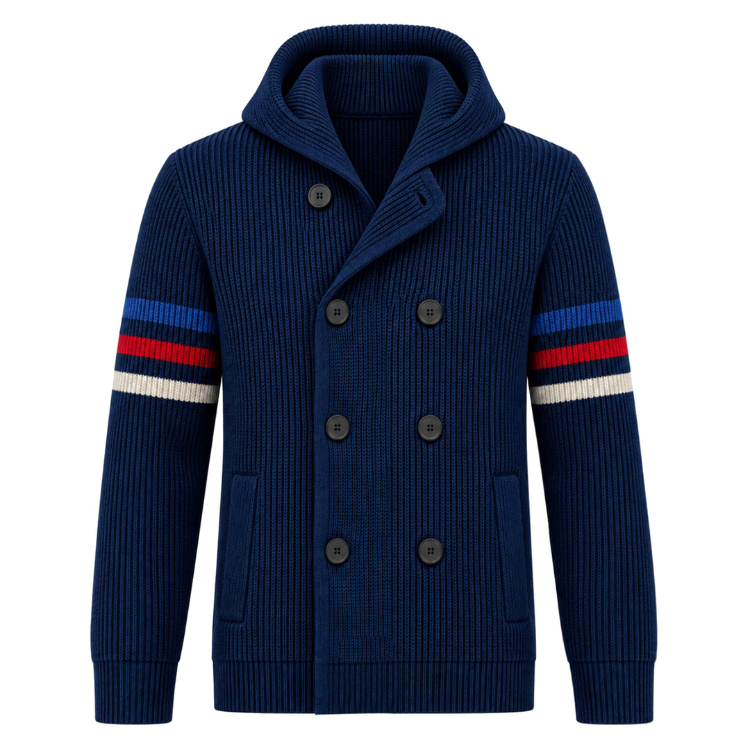 Herre Vintage Brun Klassisk Ternet Jacquard Strikket Cardigan