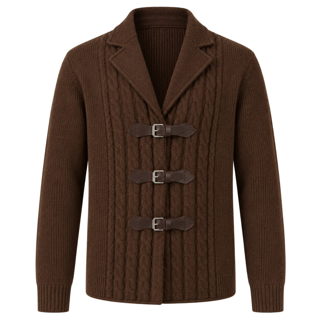 Men's Classic Vintage-Style Jacquard Knit Cardigan