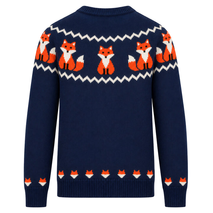 Herre 70'er Retro Sort Fransk Bulldog Jacquard Striktrøje