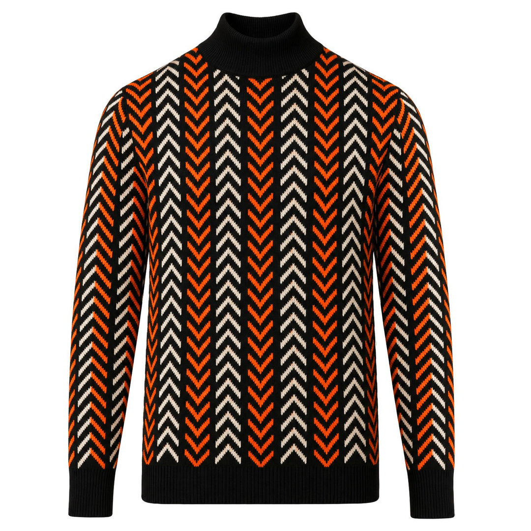 Prendas de punto jacquard vintage clásicas a rayas color albaricoque para hombre