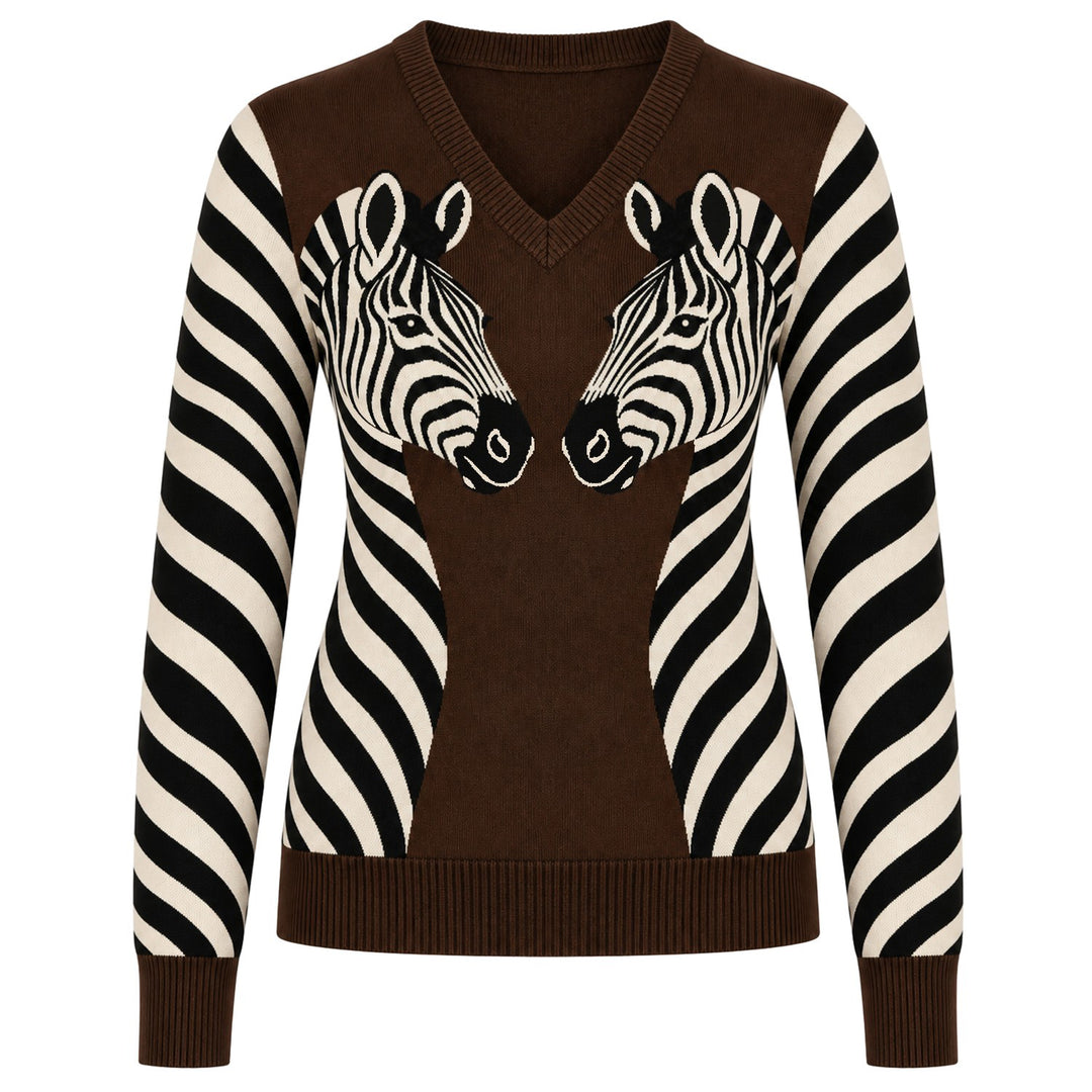 Dames Vintage Poedel Art Streetwear Jacquard Breisel