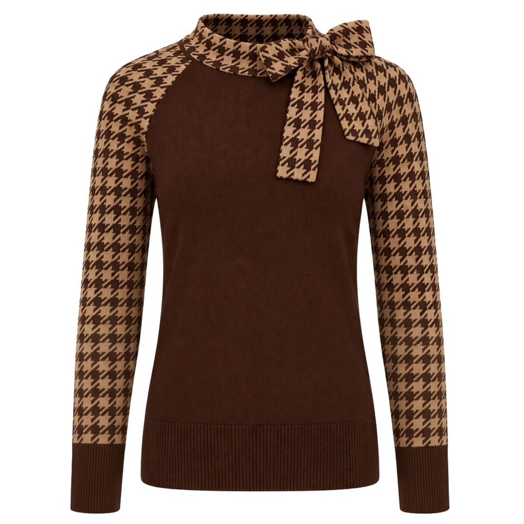 Pull jacquard vintage pour femme avec motif caniche, style streetwear