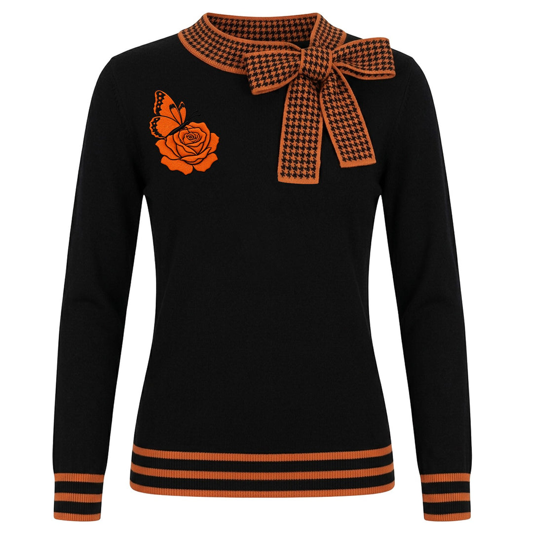 Γυναικεία Vintage Πλεκτή Μπλούζα Jacquard με Σχέδιο Poodle Streetwear