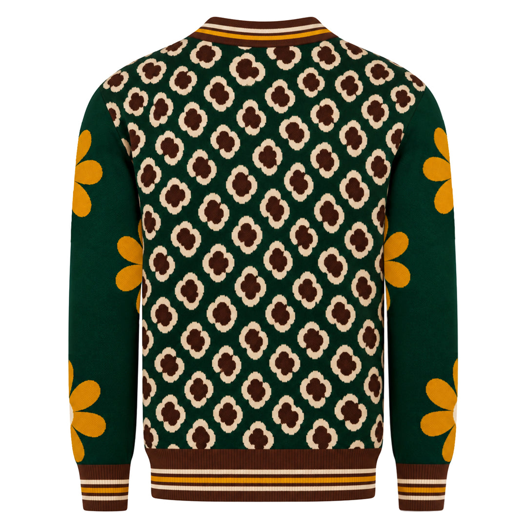 Abrikosstribet klassisk Jacquard Polo til mænd