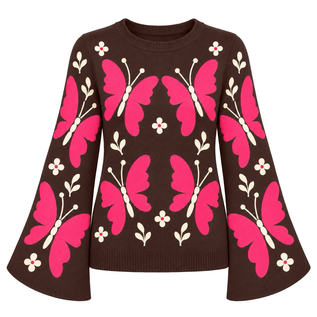 Pull jacquard vintage pour femme avec motif caniche, style streetwear