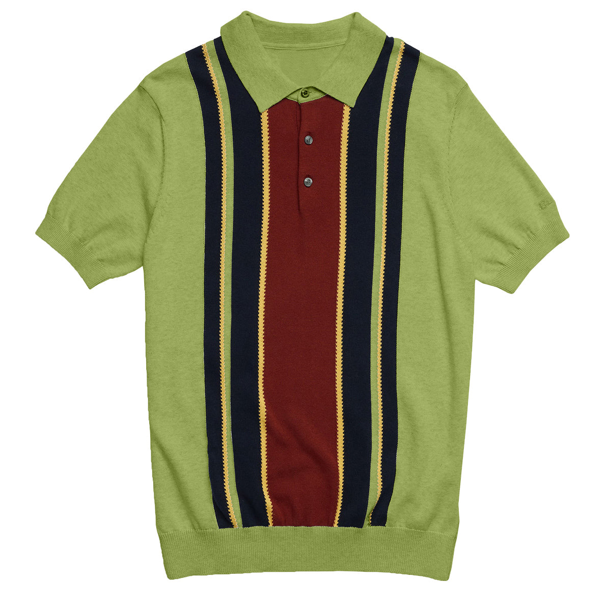 Men's Gradient Light Green Knitted Polo