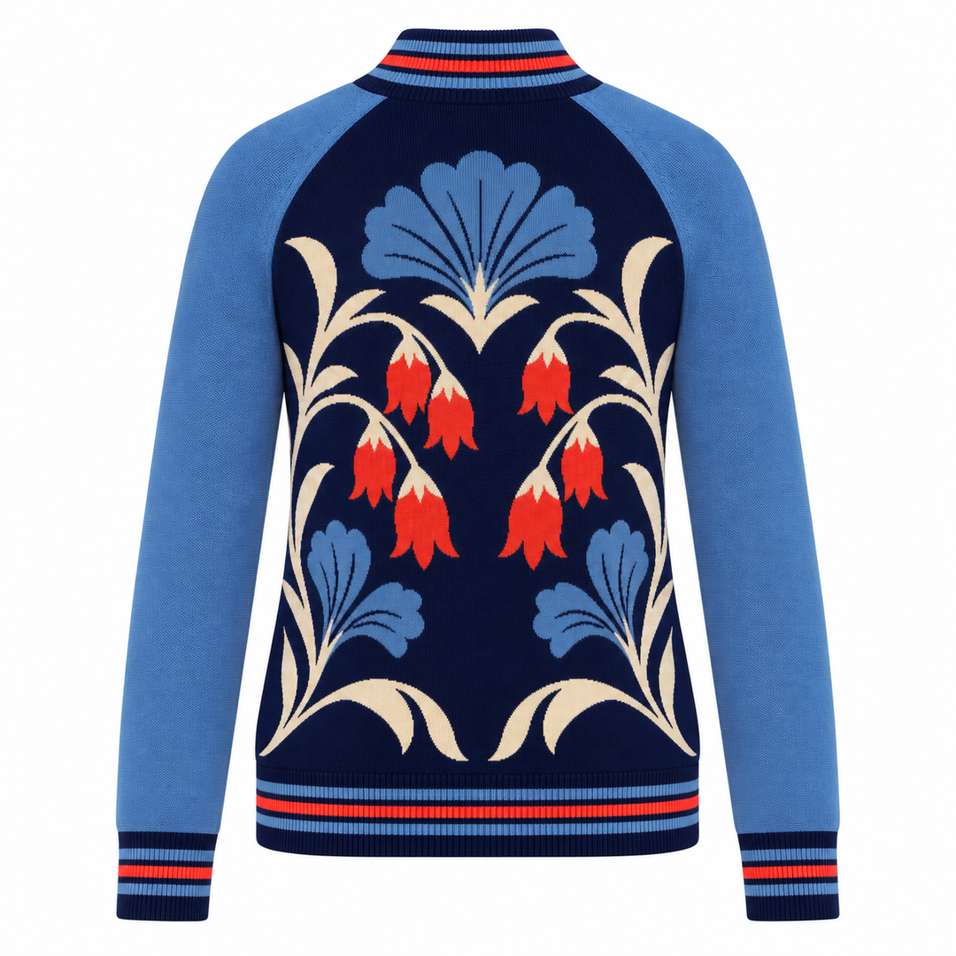 Dame Vintage Puddel Kunst Streetwear Jacquard Striktrøje