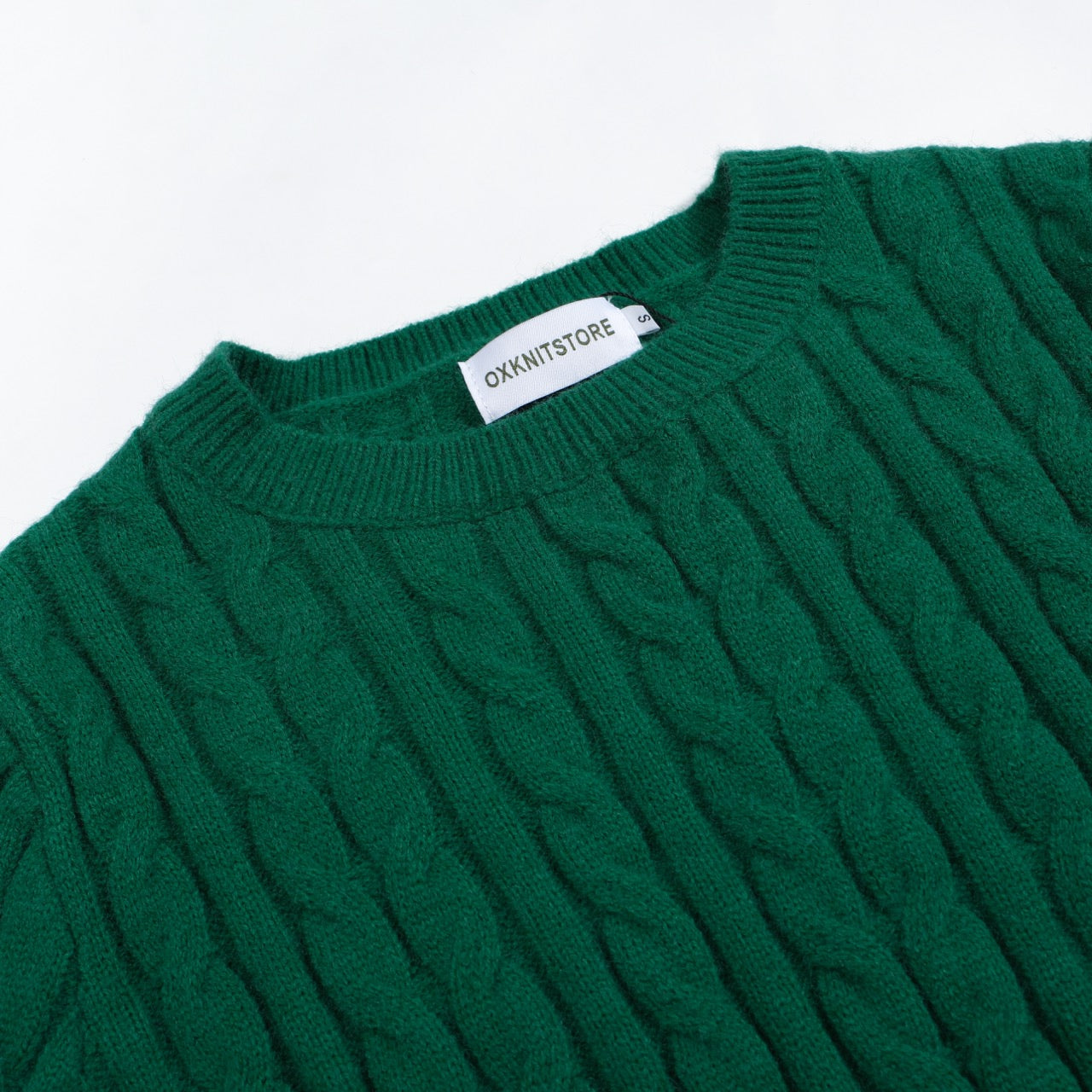 Women's Green Cable Knitted Sweater