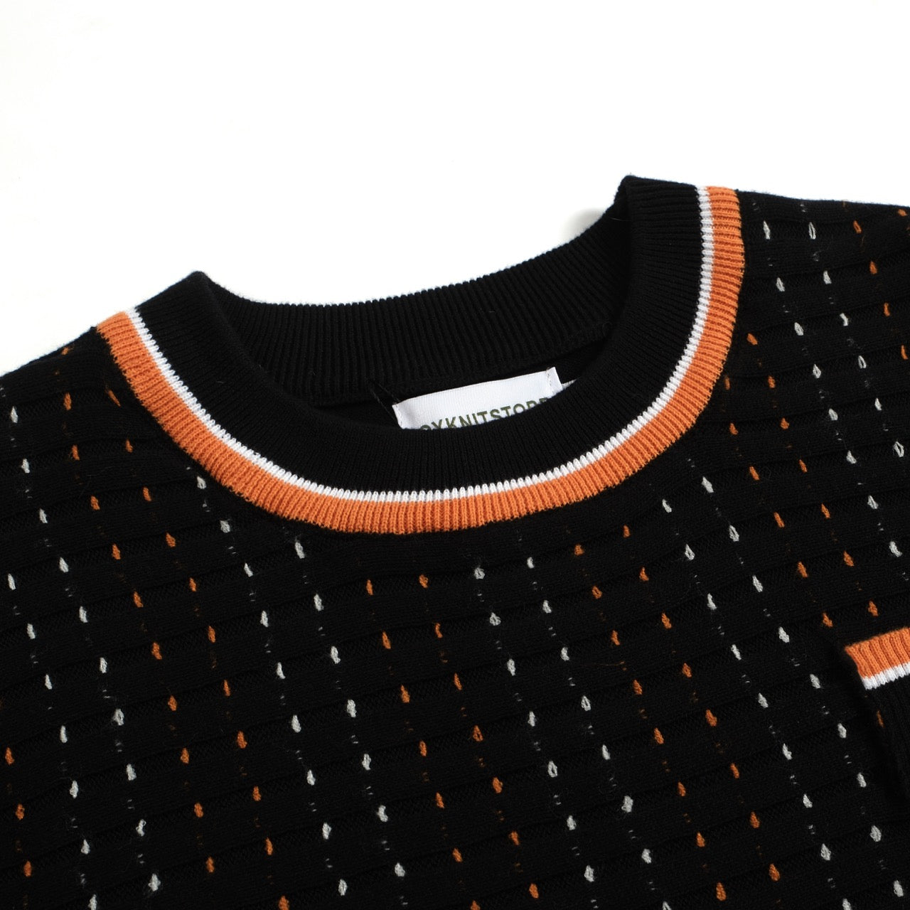 Men's Black Retro Jacquard Knit t-Shirt