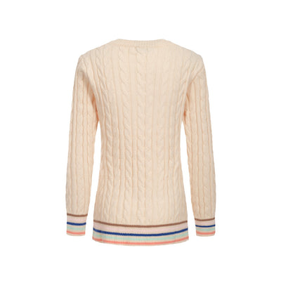 Women's Cream Cable Knitted Sweater