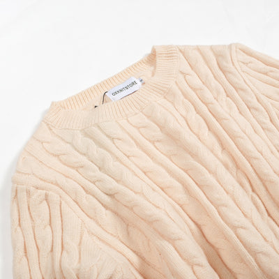 Women's Cream Cable Knitted Sweater