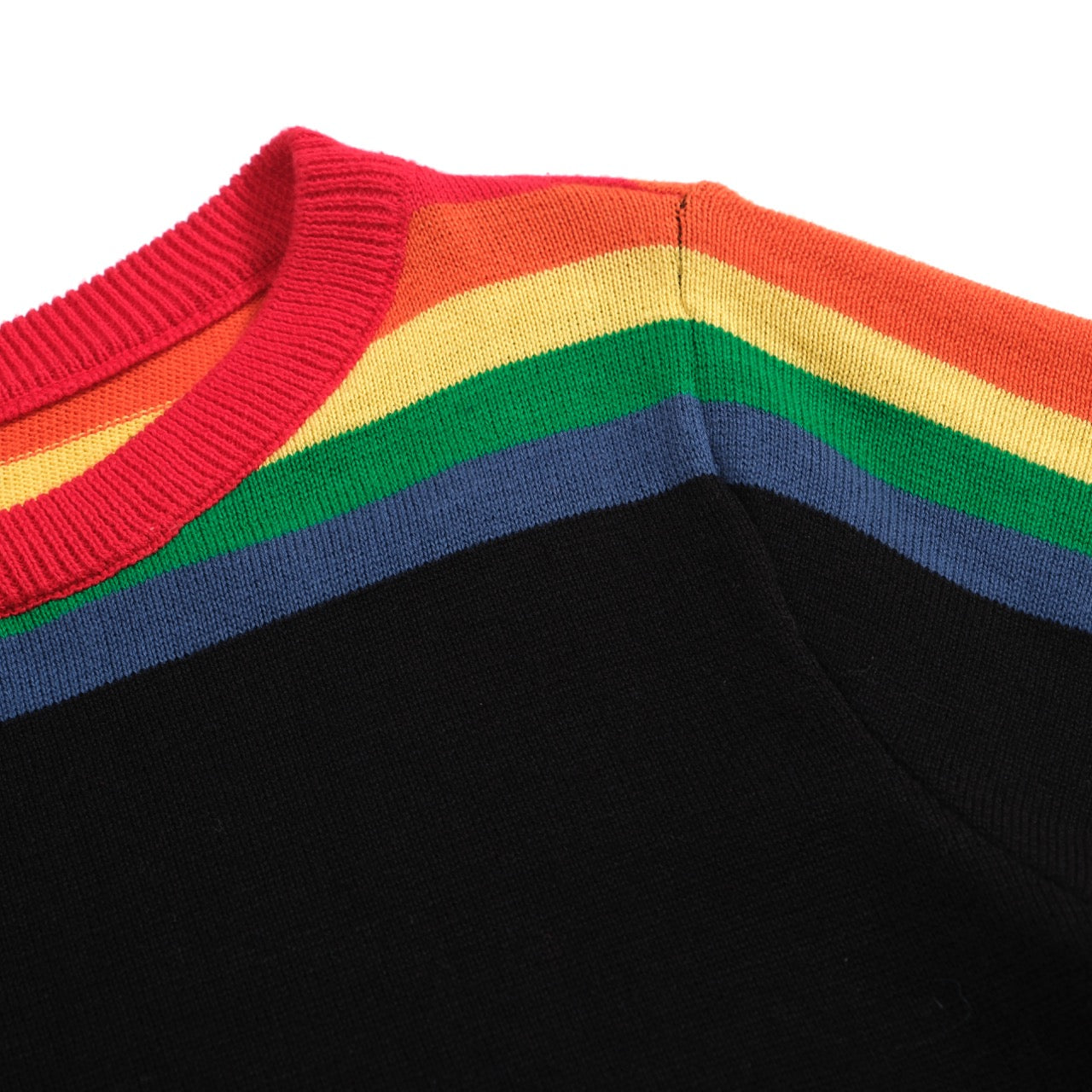 Women's Rainbow Elbow-length Sleeve Knitted T-Shirt