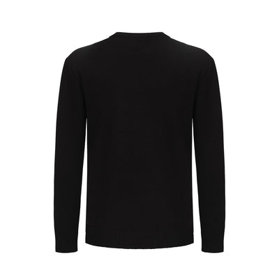 Schwarzer Pullover mit Regenbogen-Brustdruck und langen Ärmeln für Herren