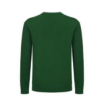 Men's Retro Style Green Knitted Long Sleeve Sweater