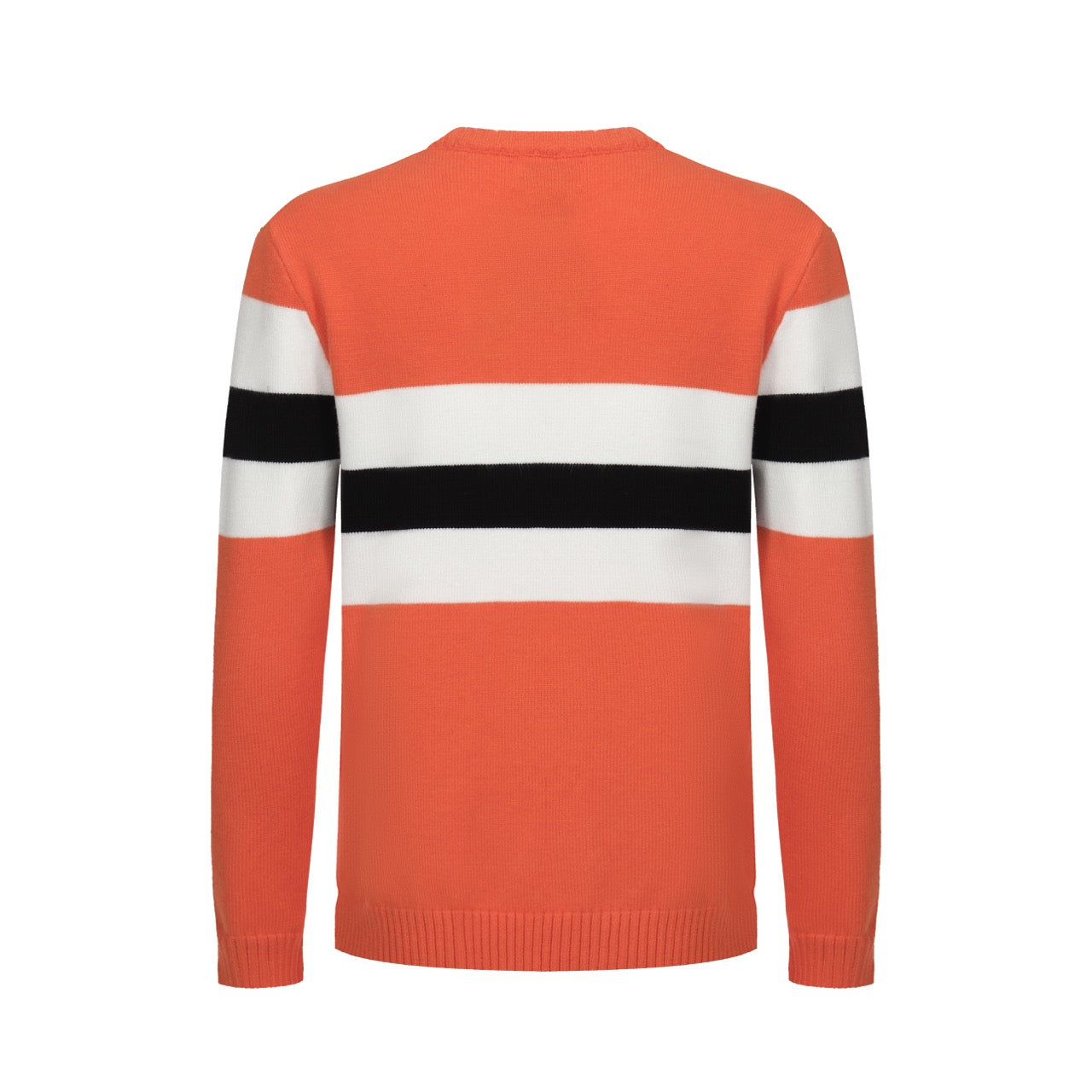 Men's Chest Lines Long Sleeve Orange Sweater