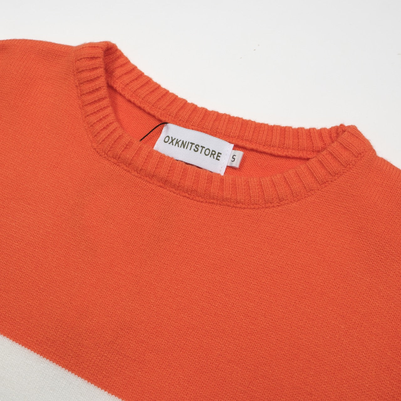 Men's Chest Lines Long Sleeve Orange Sweater