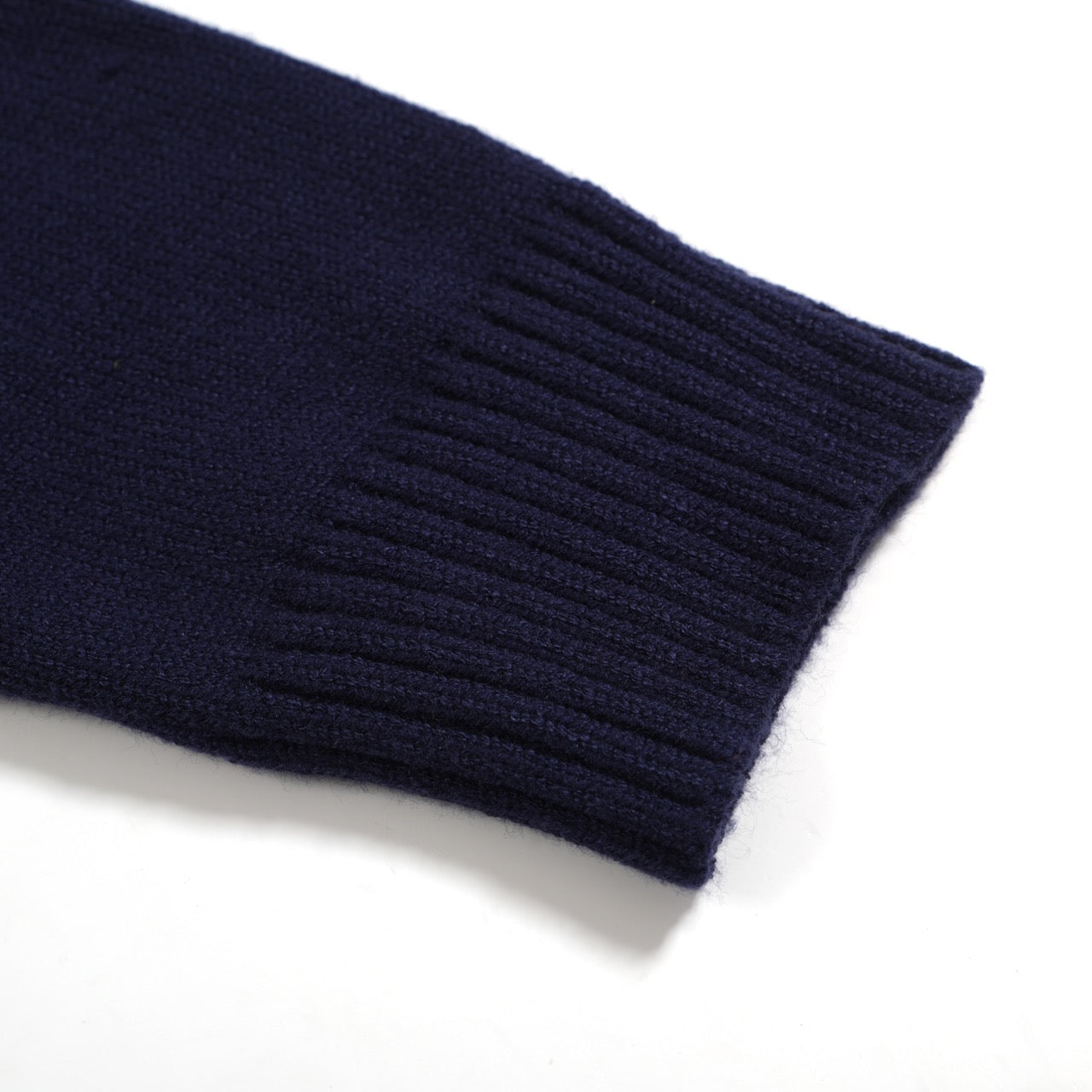 Men's Navy Blue Knitted Sweater With Chest Stripe Design