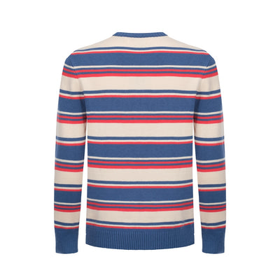 Men's Blue & Red Stripes Knitted Sweater