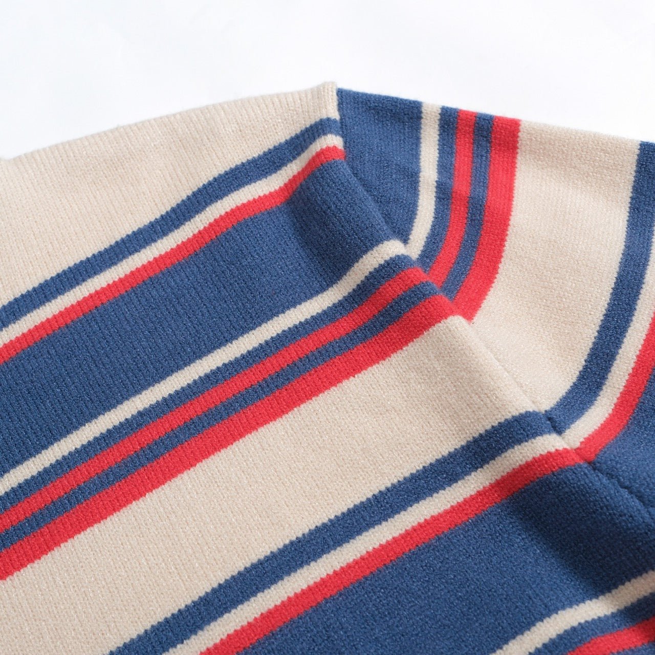 Men's Blue & Red Stripes Knitted Sweater